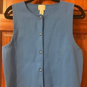 H&M Sleeveless Button-Front Tank Top in Blue
